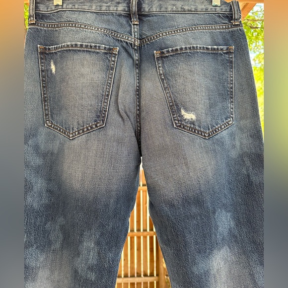 Banana Republic Medium Wash Blue Boyfriend Roby Paint Splatter Jeans Premium 30 - Picture 8 of 16